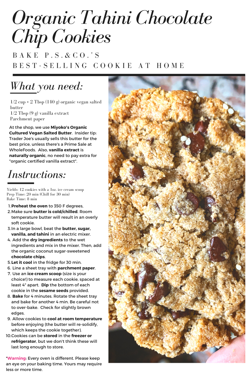 Organic Vegan Gluten-Free Tahini Chocolate Chip Cookie Mix