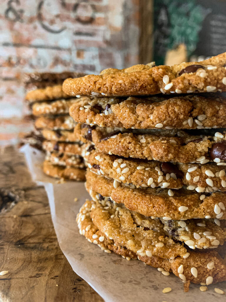 Organic Vegan Gluten-Free Chocolate Chip Tahini Cookies