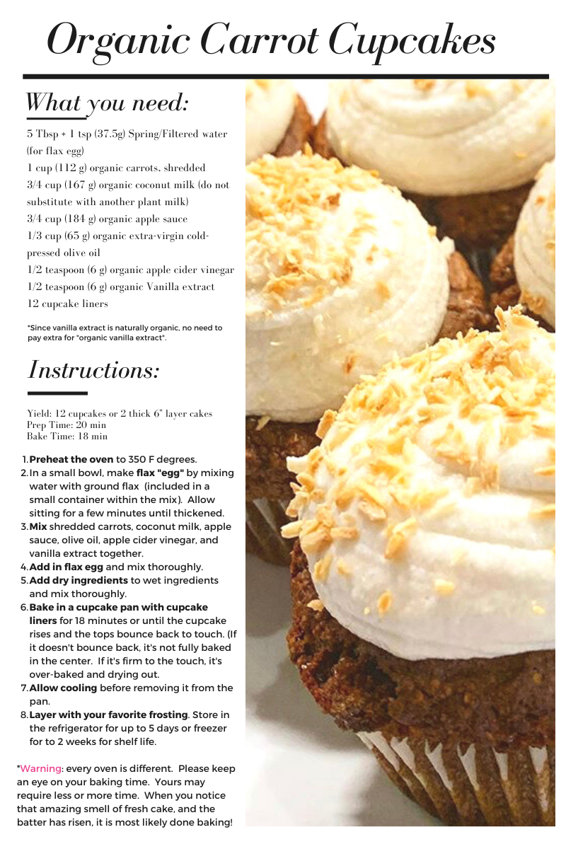 Organic Vegan Gluten-Free Carrot Cupcake Mix