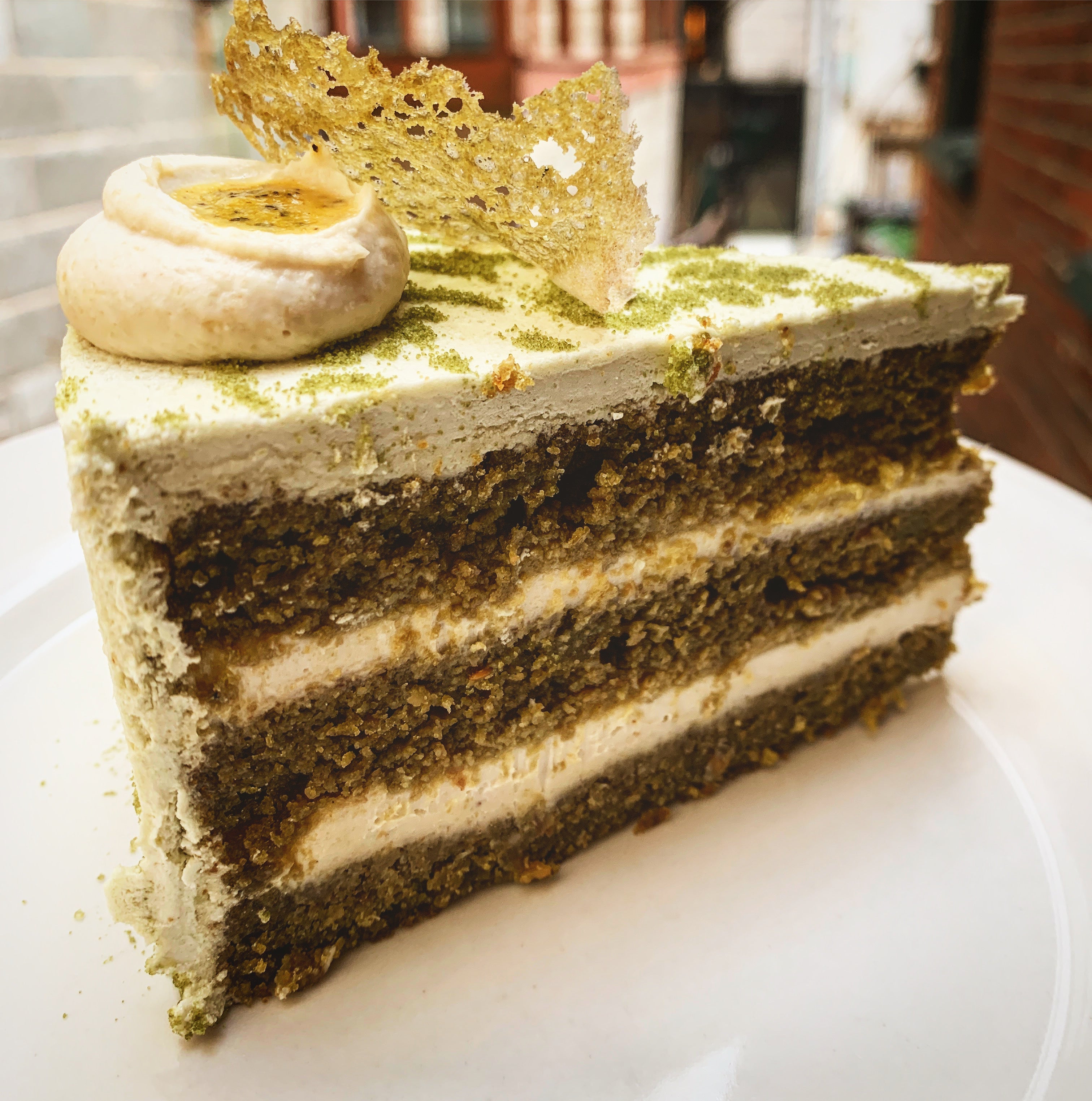 Organic Vegan Gluten-free Passionfruit Matcha Cake